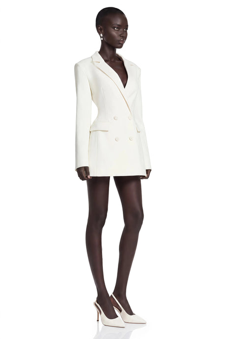 Elaina Mini Dress White Double Breasted Blazer