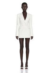 Osanne White Double Breasted Blazer Mini Dress