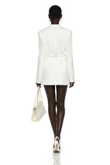 Osanne White Double Breasted Blazer Mini Dress