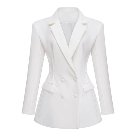 Elaina Mini Dress White Double Breasted Blazer