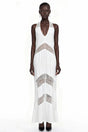 Otago White Halterneck Maxi Dress with Lace Panels