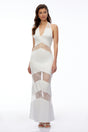 Otago White Halterneck Maxi Dress with Lace Panels