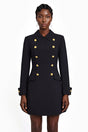 Ottilie Black Mini Dress with Metal Buckles