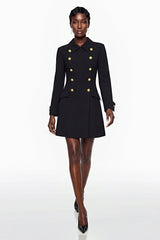 Ottilie Black Mini Dress with Metal Buckles