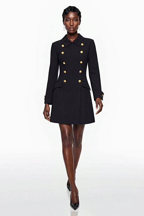 Charleigh Mini Dress Black with Metal Buckles