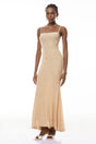 Ottilie Neutral Open Back Embellished Maxi Dress