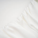 Palesa White Pleated Glossy Maxi Dress  Cape Set