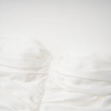 Palesa White Pleated Glossy Maxi Dress  Cape Set