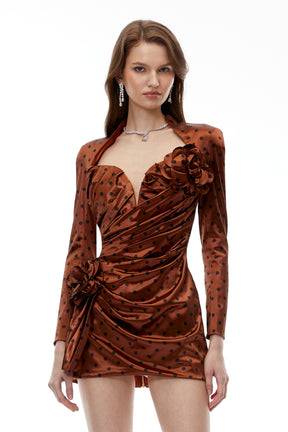 Paloma Chocolate Brown Polka Dot Mini Dress