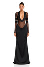 Panagiota Black MeshPanel Gown