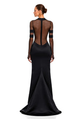 Panagiota Black MeshPanel Gown