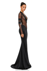 Panagiota Black MeshPanel Gown