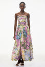 Parastoo Lavandula Floral Print Pleated Maxi Dress