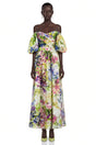 Parastoo Lavandula Puff Sleeve Floral Print Maxi Dress