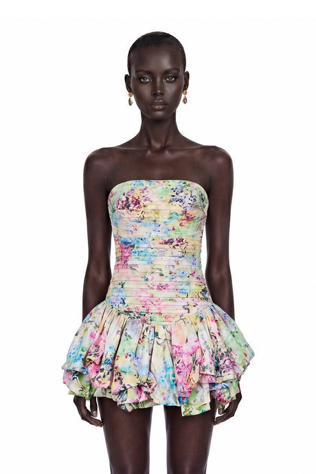 Ornella Mini Dress Multicolor Floral Print Puffball