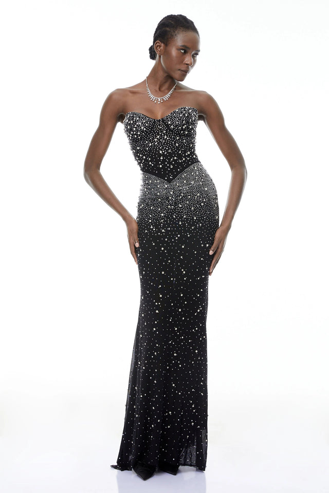 Parker Black Embellished Mermaid Maxi Dress