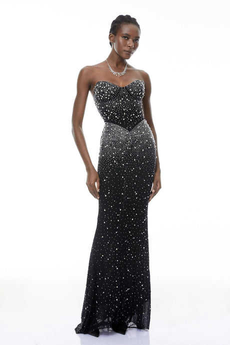 Maia Maxi Dress Black Embellished Mermaid
