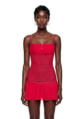 Patricia Red SemiSheer Mini Dress