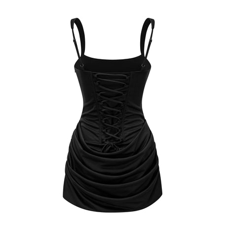 Mary Mini Dress Black Ruched Bodycon
