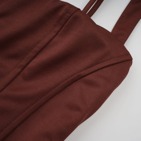 Antonella Mini Dress Brown Ruched Bodycon