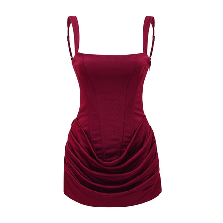 Cinzia Mini Dress Red Ruched Bodycon