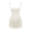 Paulette White Ruched Bodycon Mini Dress
