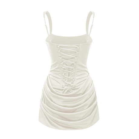 Avery Mini Dress White Ruched Bodycon