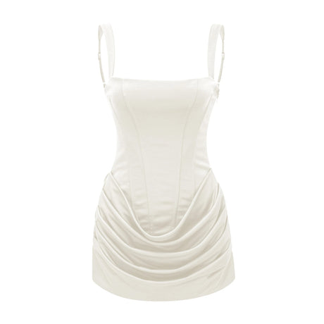 Avery Mini Dress White Ruched Bodycon