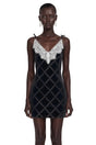 Pavla Black CutOut Velvet Mini Dress with Bow