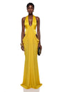 Pele Yellow CutOut Ruched Maxi Dress