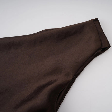 Landry Mini Dress Brown One Shoulder Satin