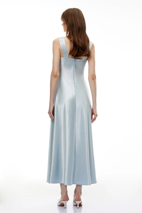 Tiana Midi Dress Cobalt Blue Embellished Satin