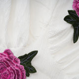 Pétale White Rose Appliqué Maxi Dress