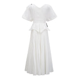Pétale White Rose Appliqué Maxi Dress