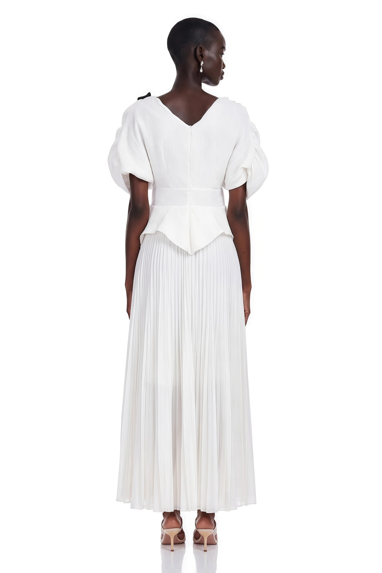 Pétale White Rose Appliqué Maxi Dress