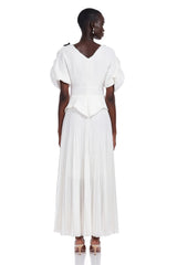Pétale White Rose Appliqué Maxi Dress
