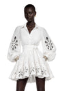 Philomena White CutOut Floral Ruffled Mini Dress
