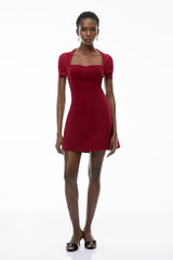 Phoebe Red Sweetheart Neckline Mini Dress
