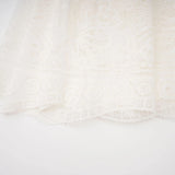 Phoebe White Jacquard Florallace Pleated Midi Dress