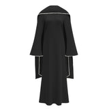 Piroska Black Pearl Trim Shawl Detail Maxi Dress