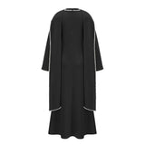 Piroska Black Pearl Trim Shawl Detail Maxi Dress