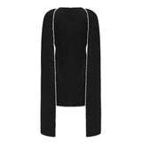 Piroska Black Sleeveless Pearl Trim Mini Dress