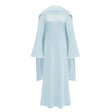 Piroska Blue Pearl Trim Shawl Detail Maxi Dress