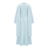Piroska Blue Pearl Trim Shawl Detail Maxi Dress