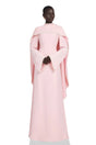 Piroska Pink Pearl Trim Shawl Detail Maxi Dress