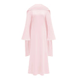 Piroska Pink Pearl Trim Shawl Detail Maxi Dress