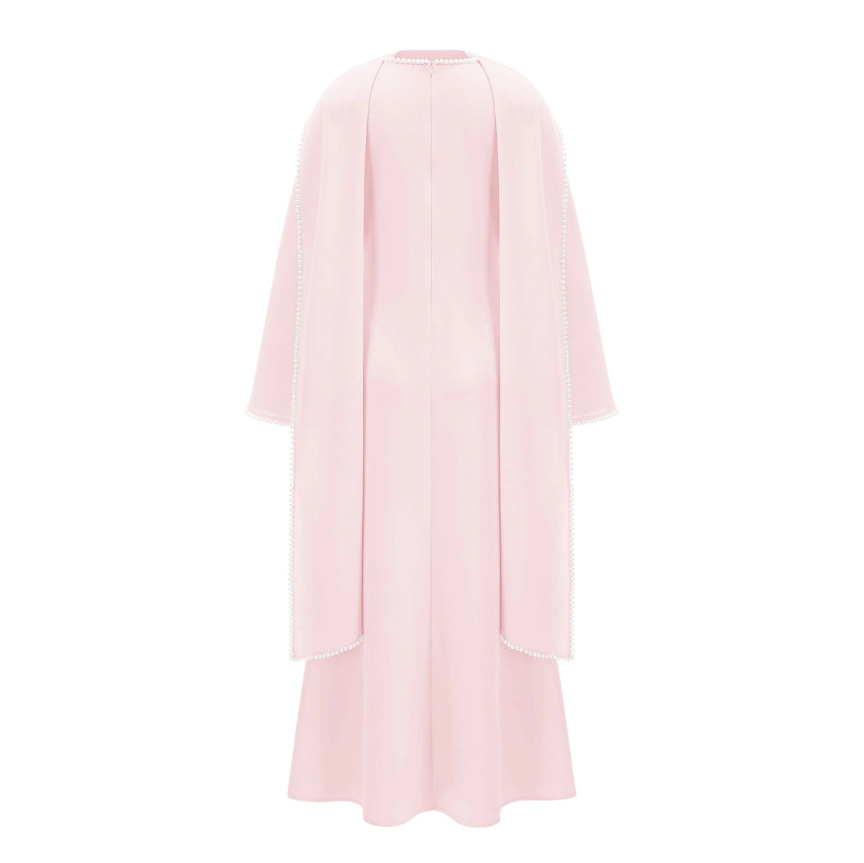 Piroska Pink Pearl Trim Shawl Detail Maxi Dress