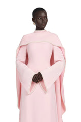 Piroska Pink Pearl Trim Shawl Detail Maxi Dress