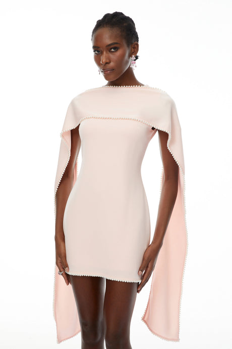 Mirella Mini Dress Pink Sleeveless Pearl Trim