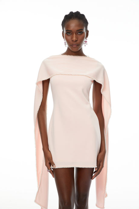 Mirella Mini Dress Pink Sleeveless Pearl Trim